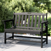 HDPE Outdoor Bench – Woodgrain, 2-3 Seater, 700 lbs, Weatherproof