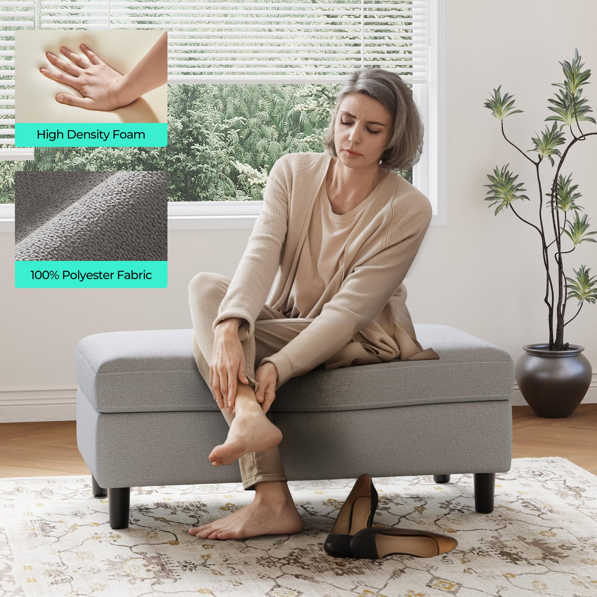 Storage Ottoman Bench with Lid
