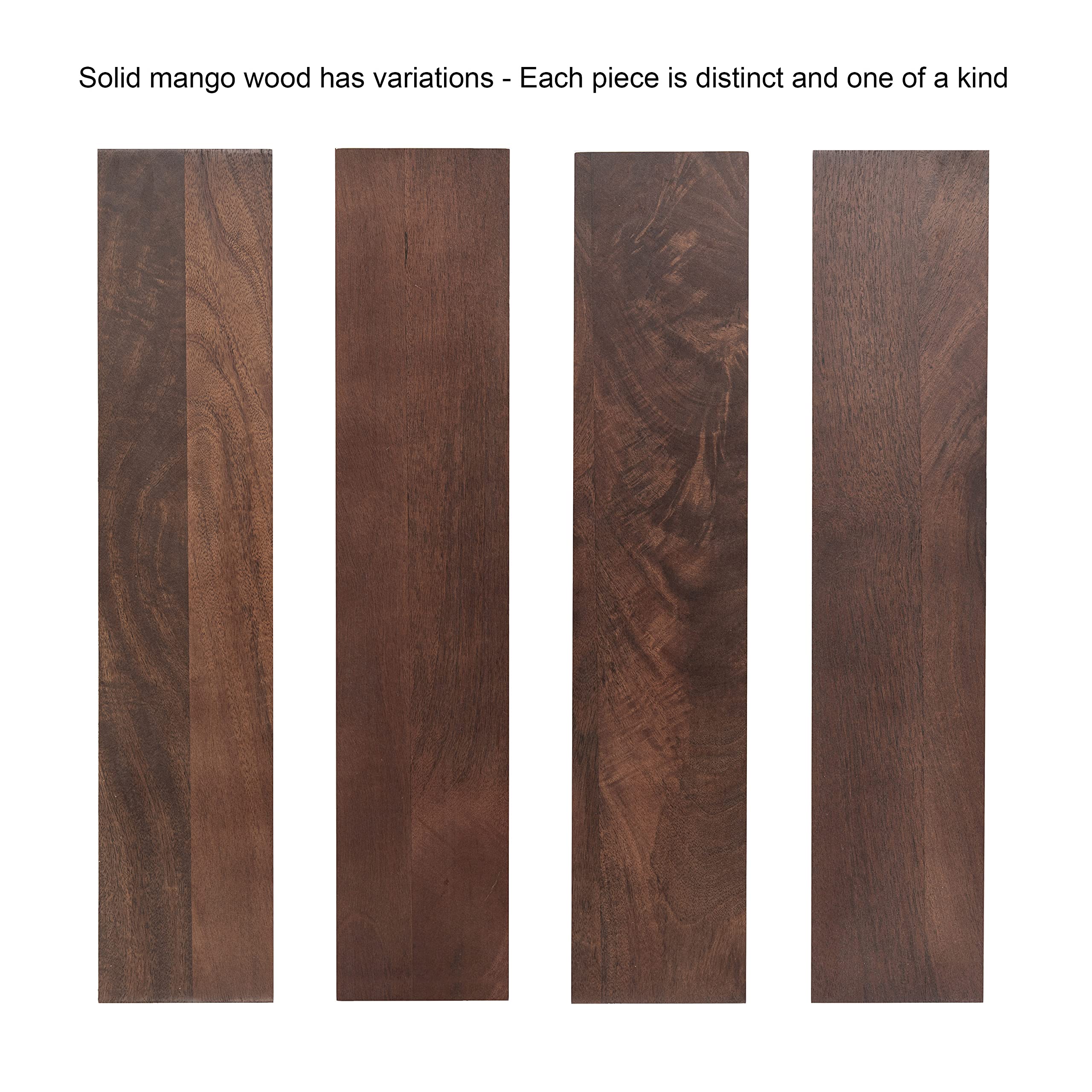 Kate and Laurel Kanna Modern Wavy Pieced Mango Wood Round Side Table, 16 x 16 x 21, Walnut Brown, Mid-Century Scalloped Wooden End Table for Bedroom Nightstand or Living Room Plant Stand Indoors
