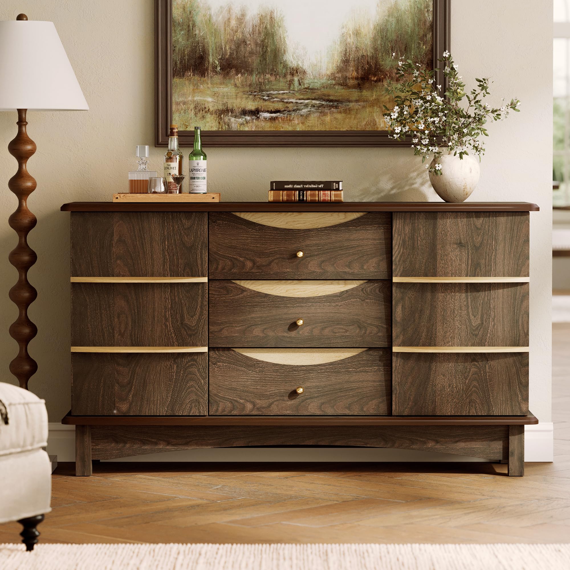 Modern Buffet Cabinet with Drawers & Sliding Tray