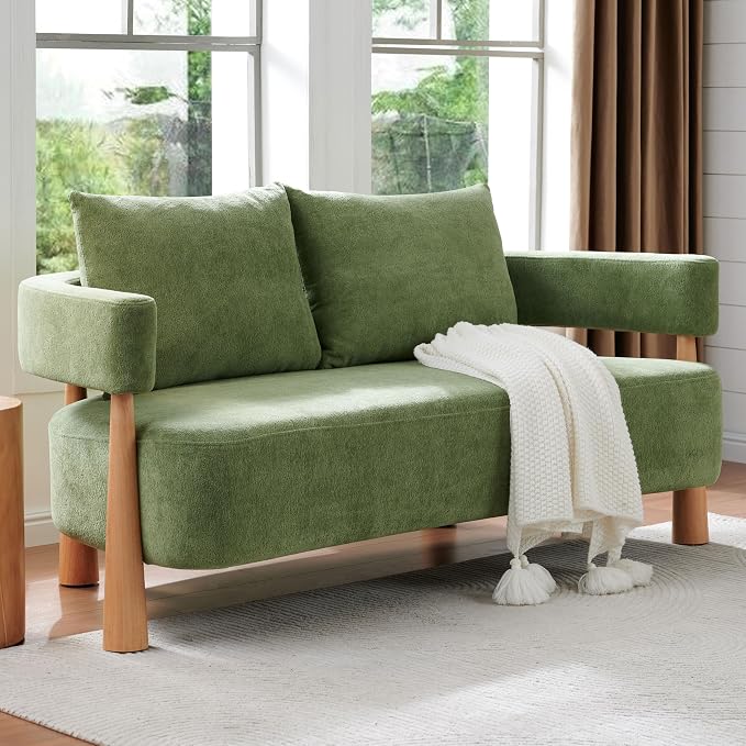 Curved Teddy Fleece Loveseat