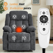 Sftaiyou Power Lift Recliner for Elderly,Electric Recliner Chair with Massage & Heating for Adults, USB Charging, Cup Holders, Side Pocket, Living Room Sofa L1288 (Dark Grey)