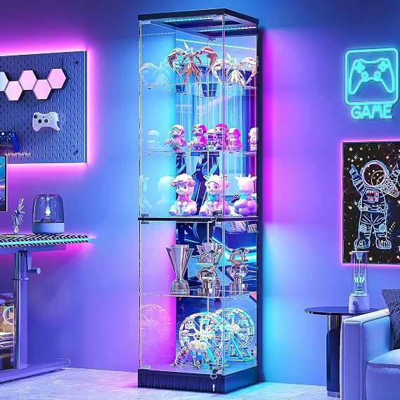 Black RGB Glass Display Cabinet