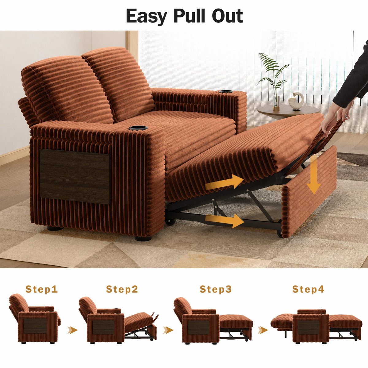 Corduroy Loveseat Sleeper Sofa