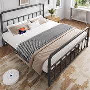 Queen Bed Frame with LED Headboard & Charging Station