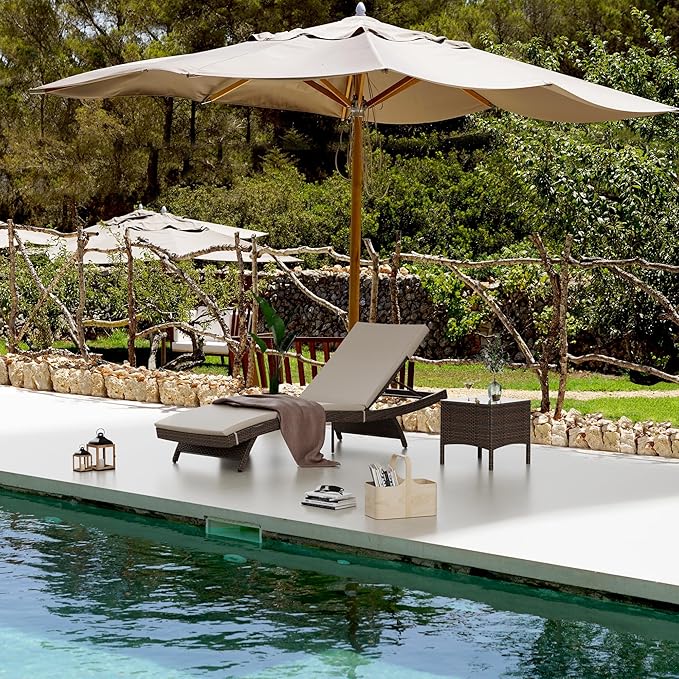 6-Piece Patio Chaise Lounge Set with Adjustable Backrest