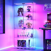 Dystler Glass Display Cabinet with Lights, 66.9" Inch 7-Tier Curio Cabinet