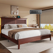 King Solid Wood LED Bed Frame