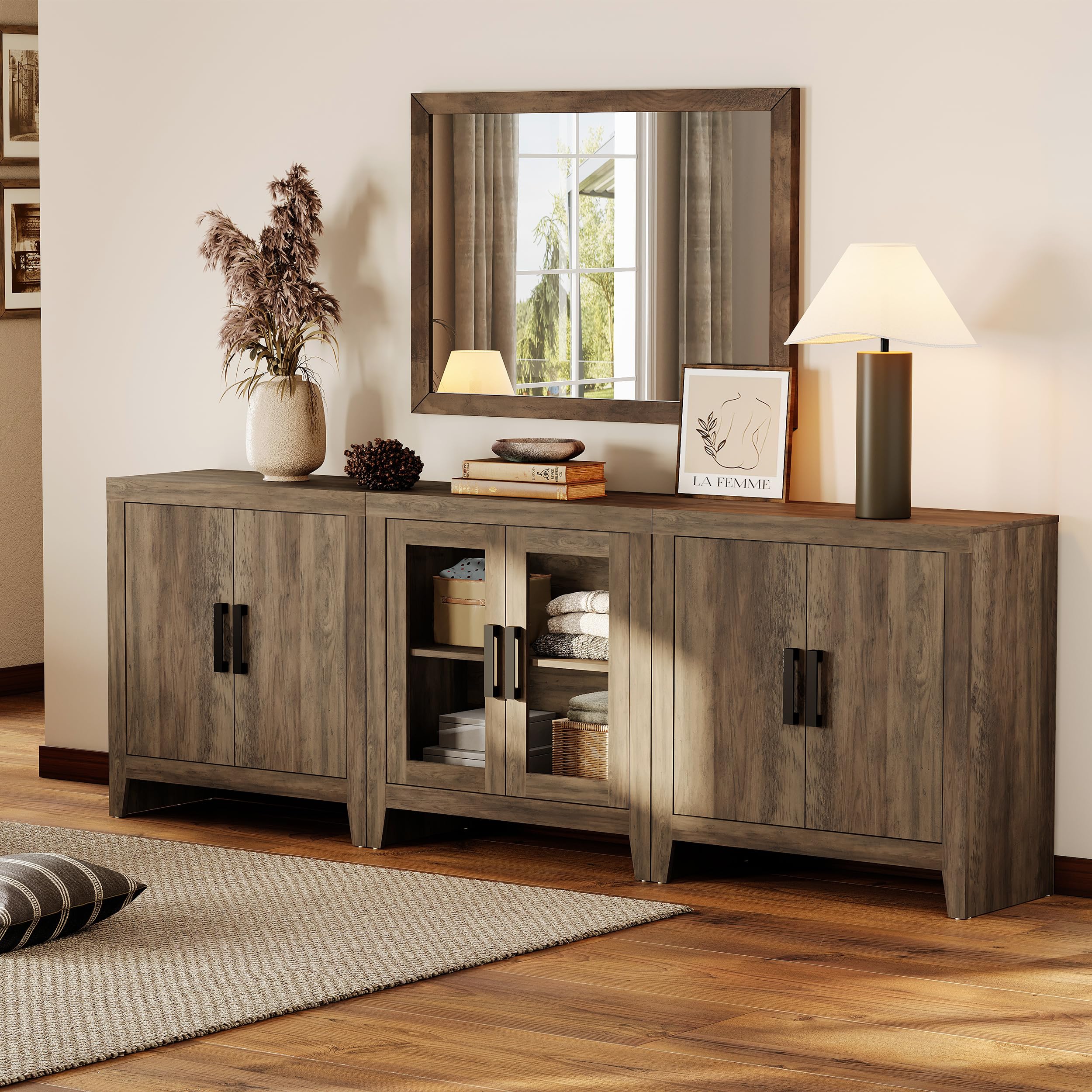 3-Piece Modular Farmhouse TV Stand