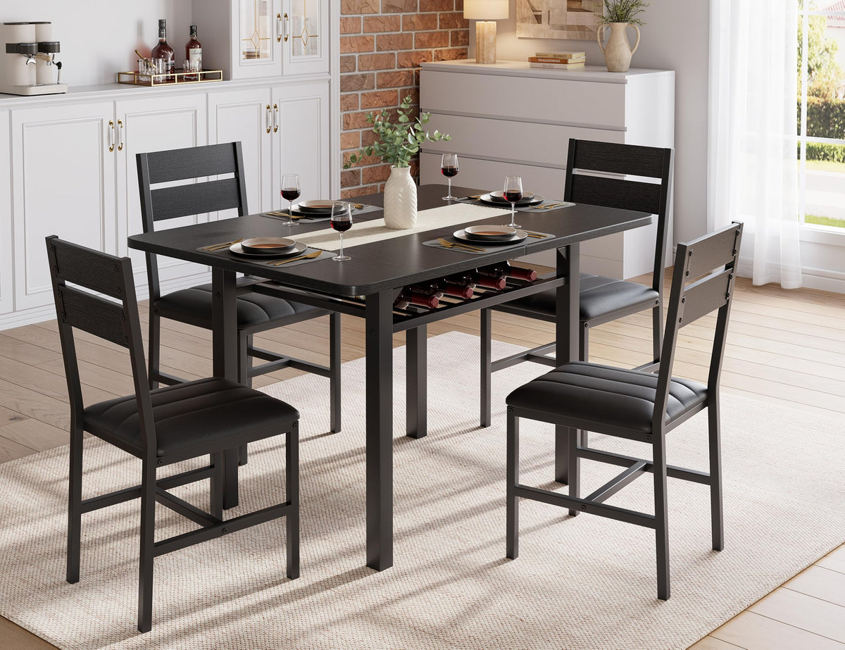 Extendable Dining Table Set for 4