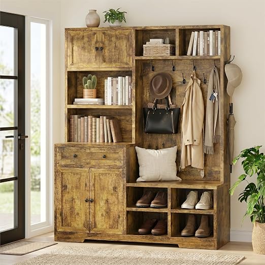Hall Tree with Shoe Storage Bench