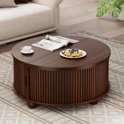 Fluted Round Storage Coffee Table