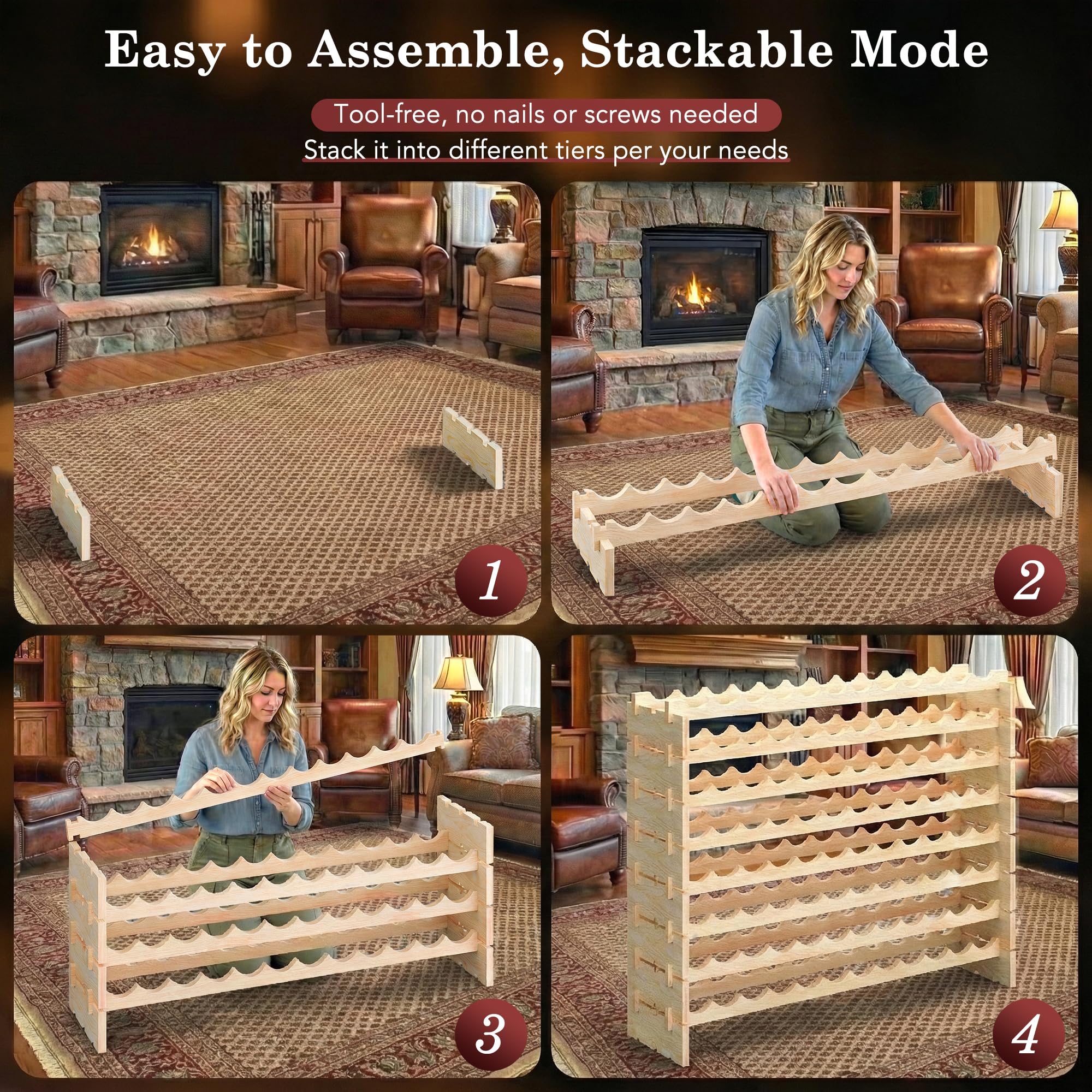 Stackable Wooden Wine Rack