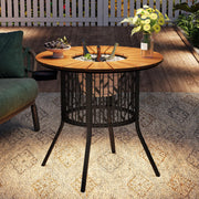 Solar LED Cooler Patio Table with Ice Bucket