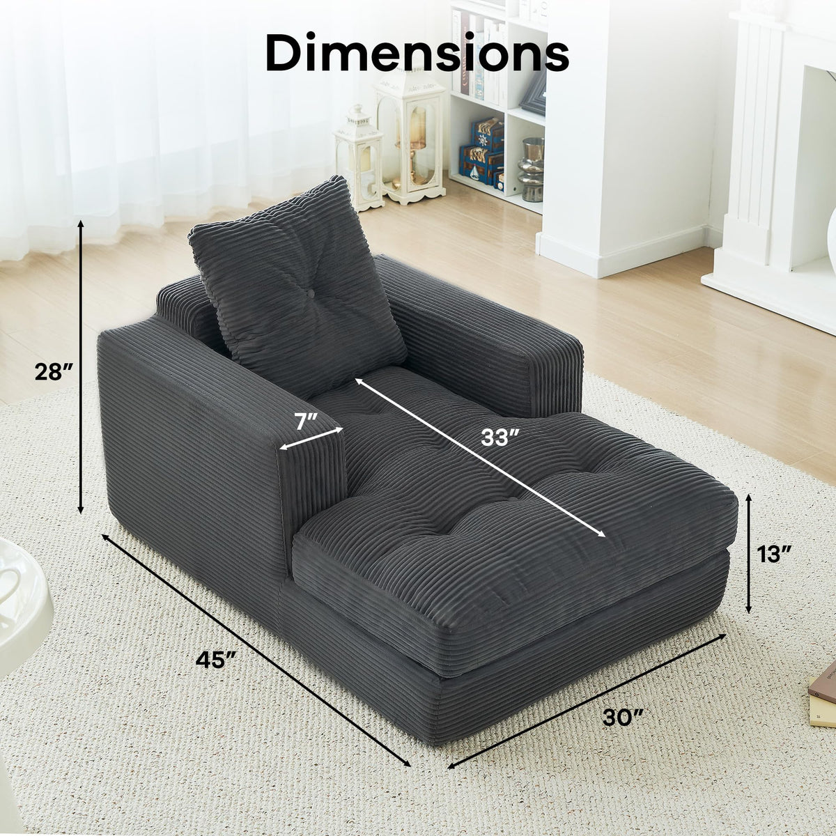 Corduroy Chaise Lounge