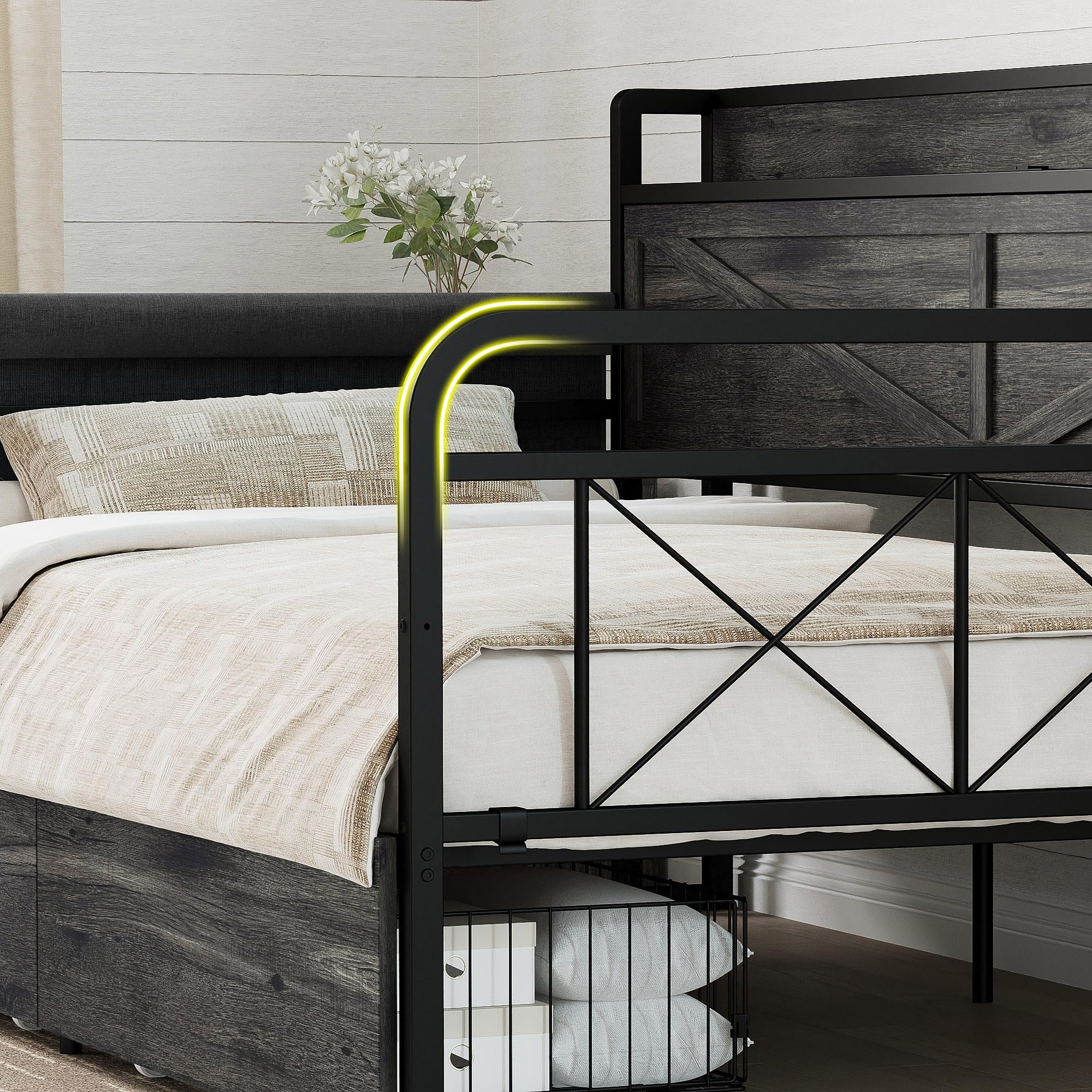 Twin Daybed with Storage Drawers & Charging Station