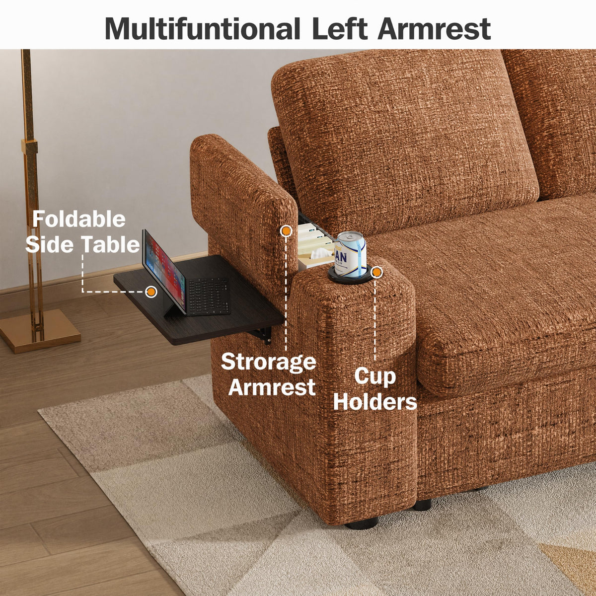 Chenille Sleeper Loveseat
