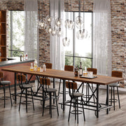 63-Inch Counter Height Bar Table with Metal Footrest