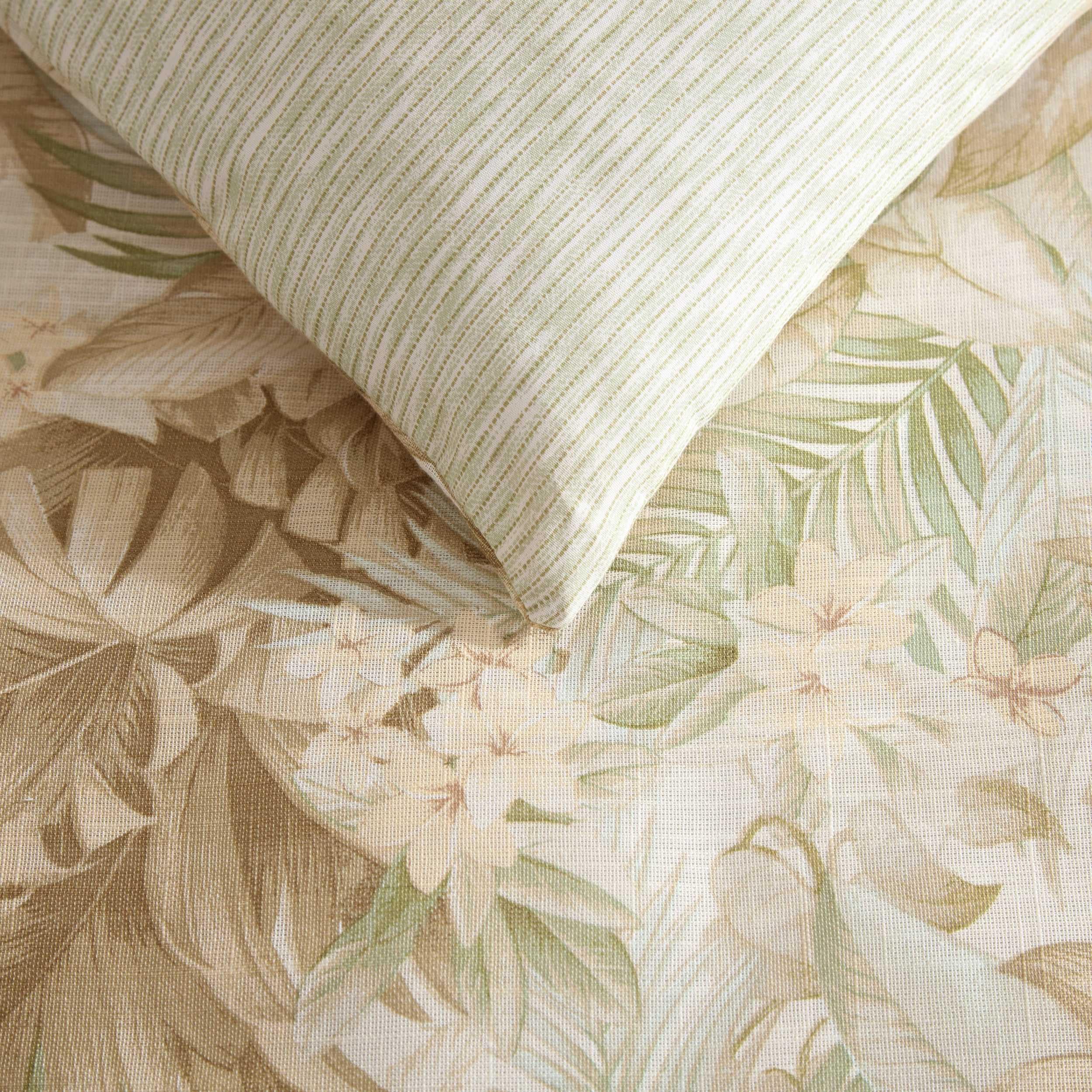 Tommy Bahama - Queen Comforter Set, Naturally Soft Cotton Weave Bedding w/Matching Pillowcases, Medium Weight, 3 Piece Bed Sets (Palm Paradise Green)