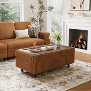 Corduroy Storage Ottoman Bench