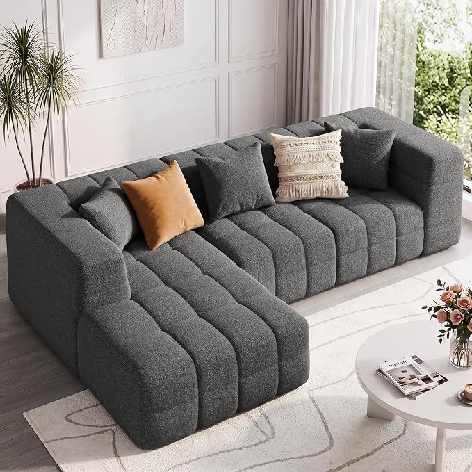 Chenille Modular Sectional Sofa with Chaise