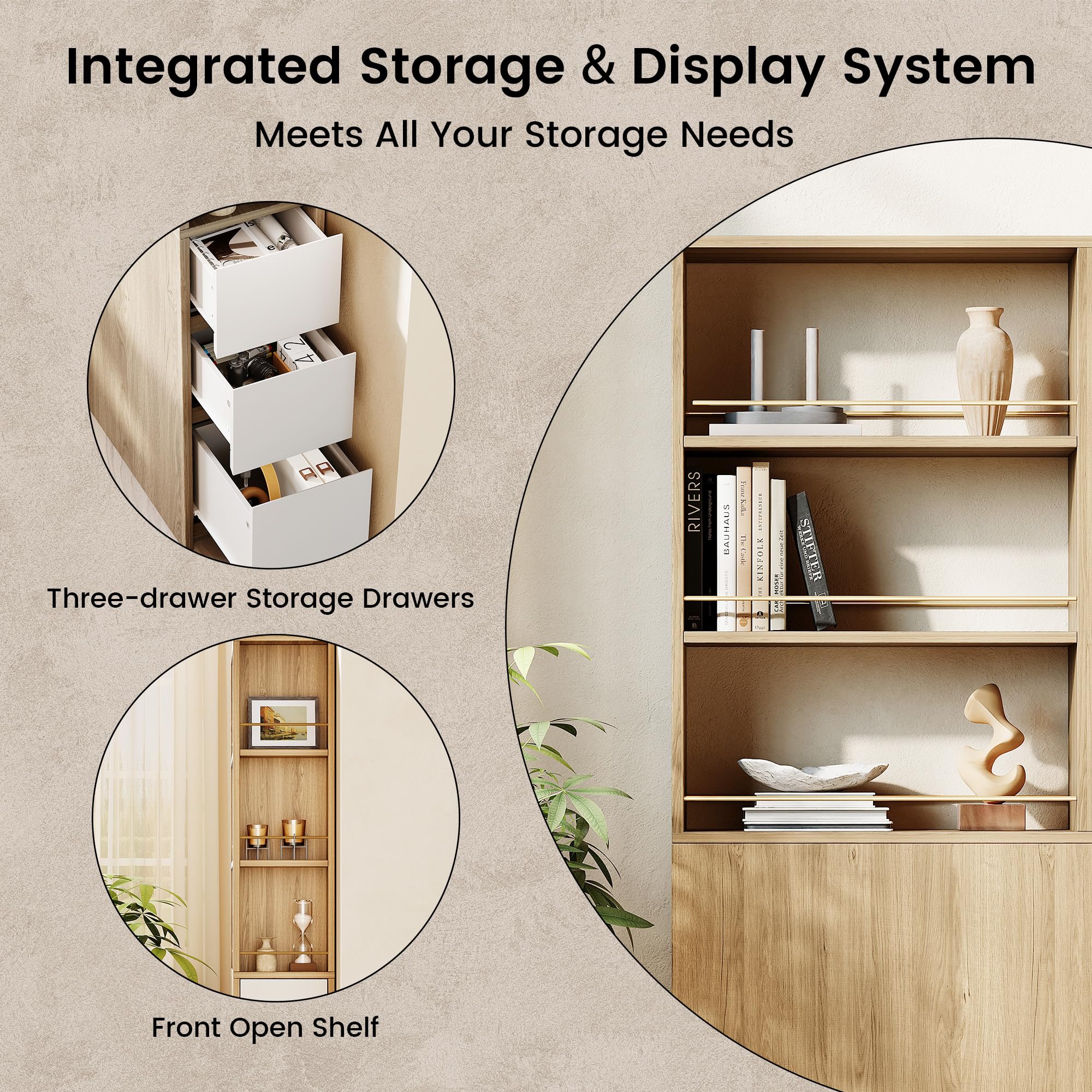 Electric Standing Desk & Tall Bookcase Home Office Set