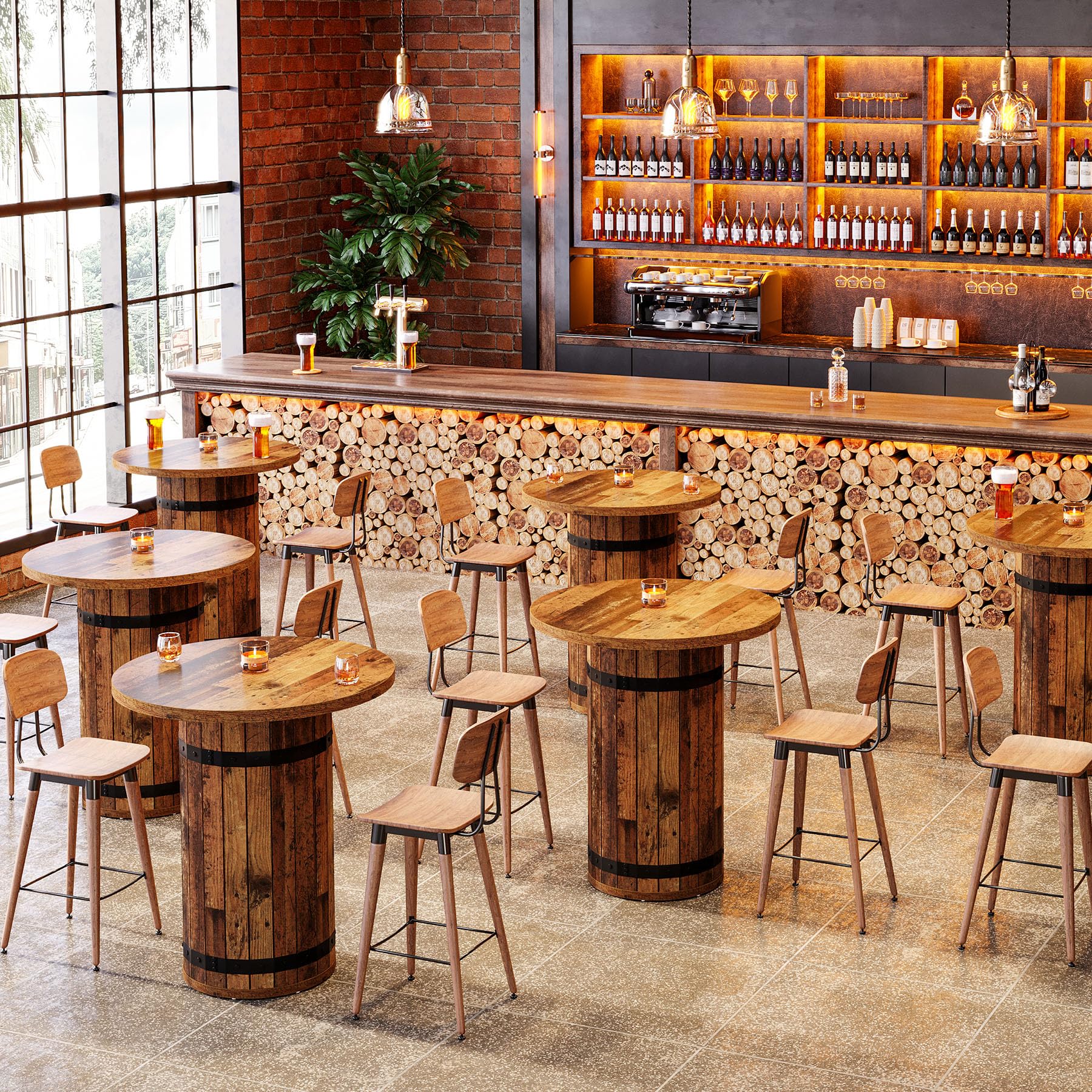 Round Bar Table – Bar Height Bistro Pub Table
