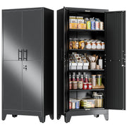 GAIOUS 71" Tall Metal Pantry Storage Cabinet with Lock, File Cabinet Black