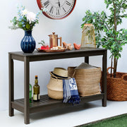 Outdoor Wood Console Table – Dark Brown