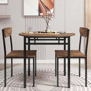 3-Piece Foldable Dining Table Set with Drop Leaf