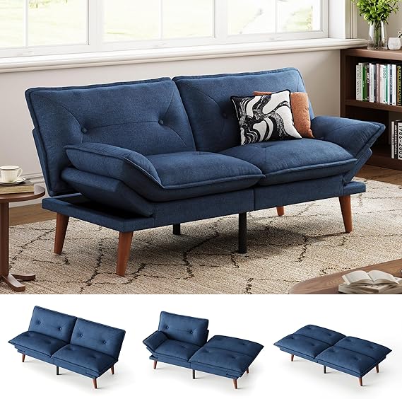 Convertible Futon Sofa Bed – 3-in-1 Chenille Loveseat Sleeper