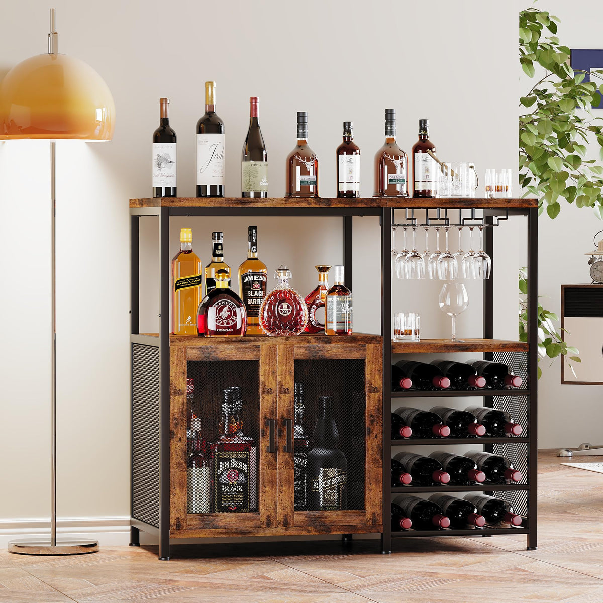 Industrial Wine Bar Cabinet