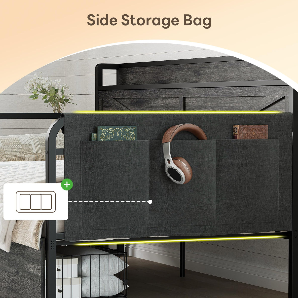 LIKIMIO Twin Daybed with Farmhouse Storage Headboard