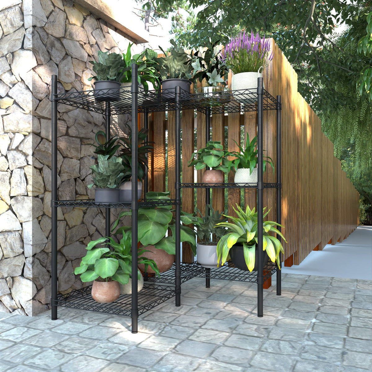 8-Tier Adjustable Metal Plant Stand