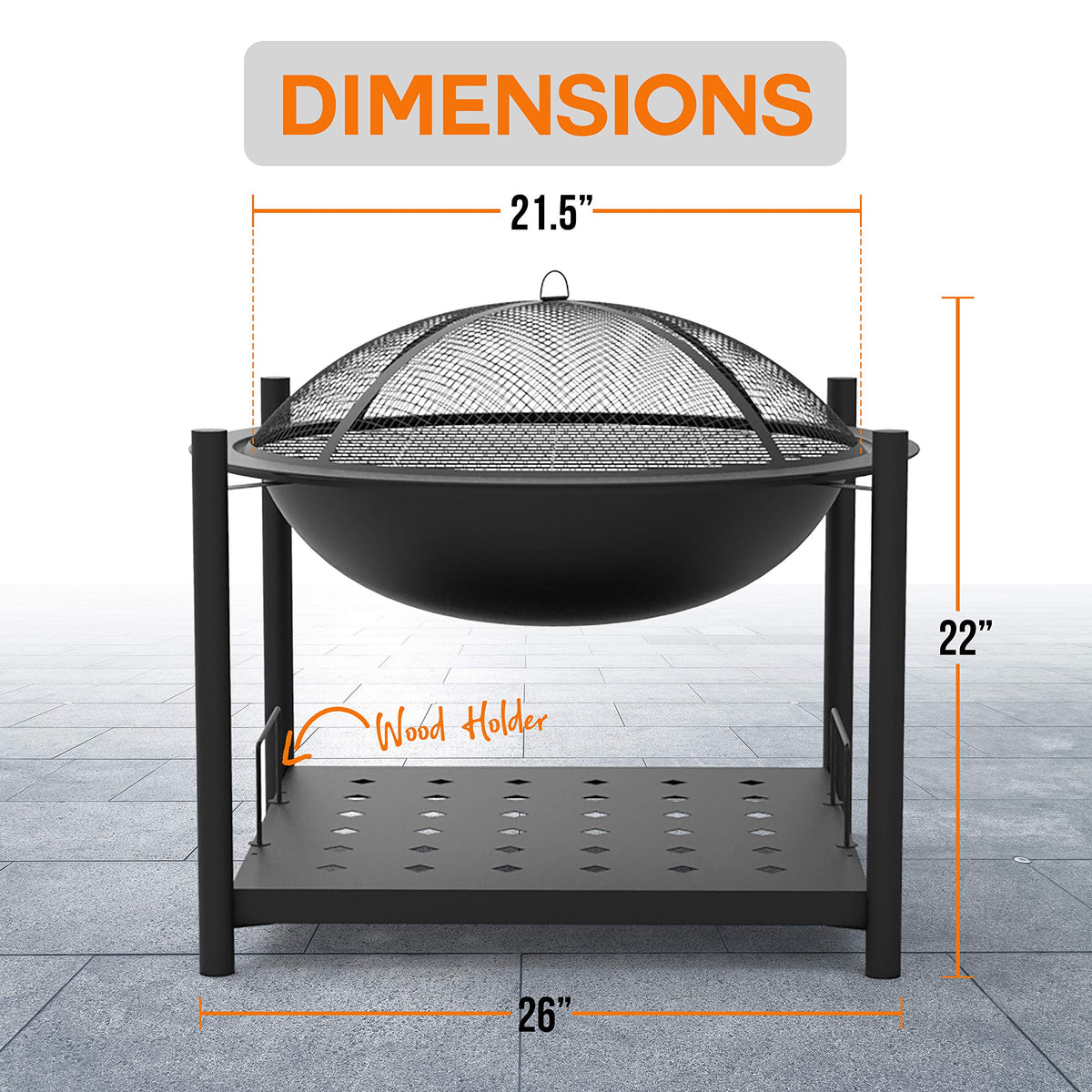 Wood-Burning Fire Pit with Grill