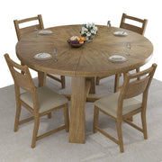 Round Solid Wood Dining Set for 4