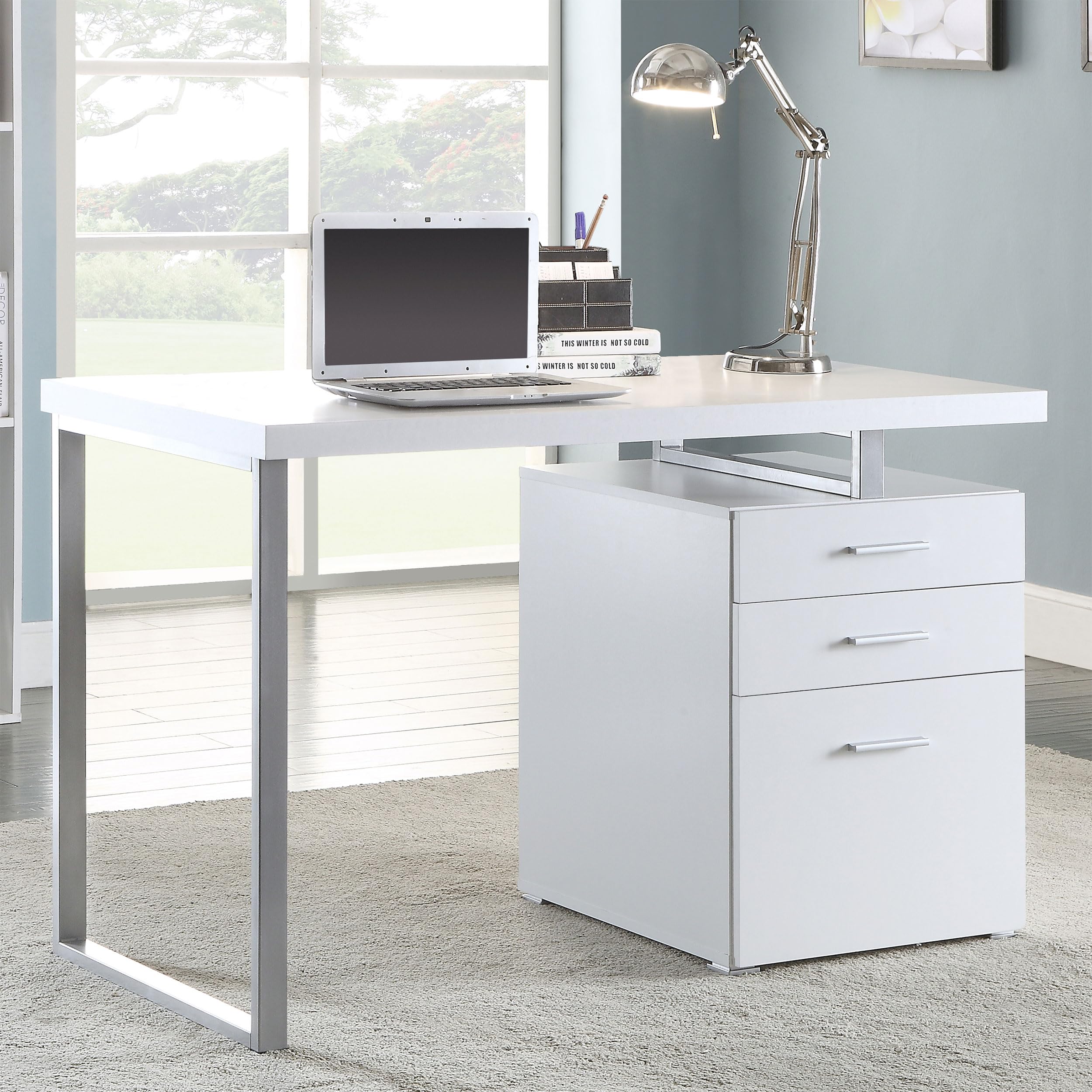 3-Drawer Computer Desk with File Cabinet