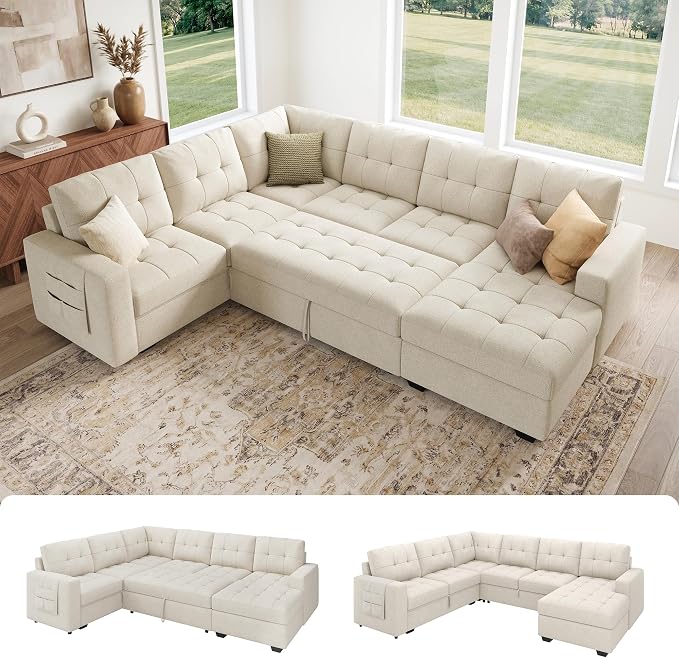 U-Shaped Sectional Sleeper Sofa