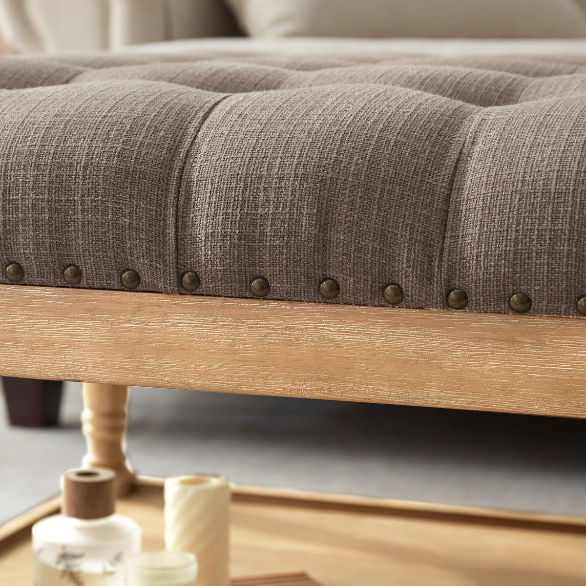 Square Tufted Ottoman Coffee Table