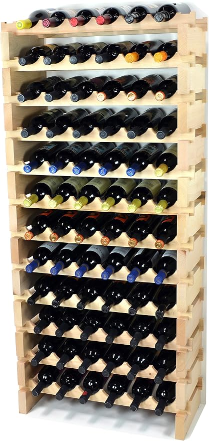 72-Bottle Beechwood Wine Rack