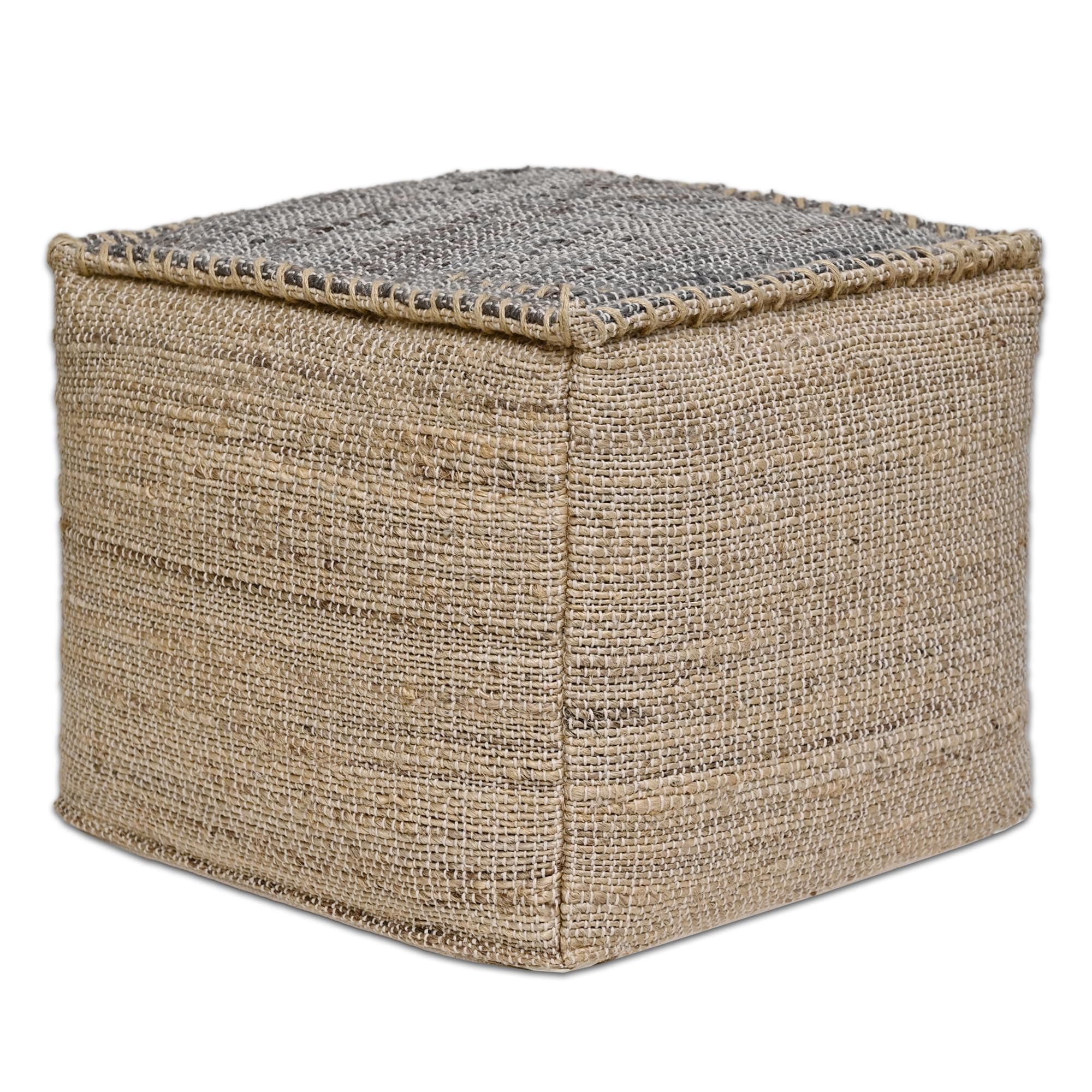 Jute Cotton Pouf Ottoman