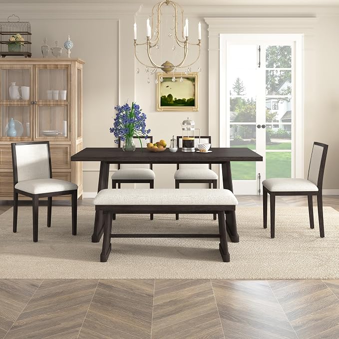 6-Piece Farmhouse Dining Set