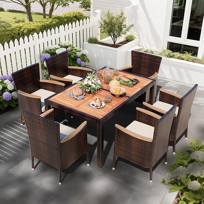 5-Piece Wicker Patio Dining Set