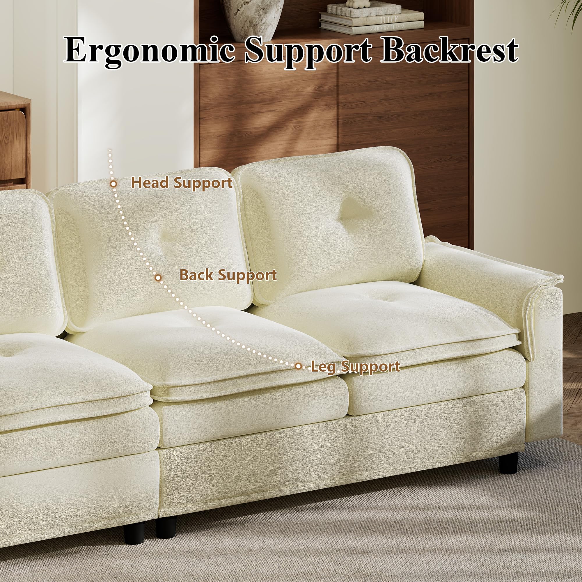 100" Modular Sectional Sofa with Storage Ottoman
