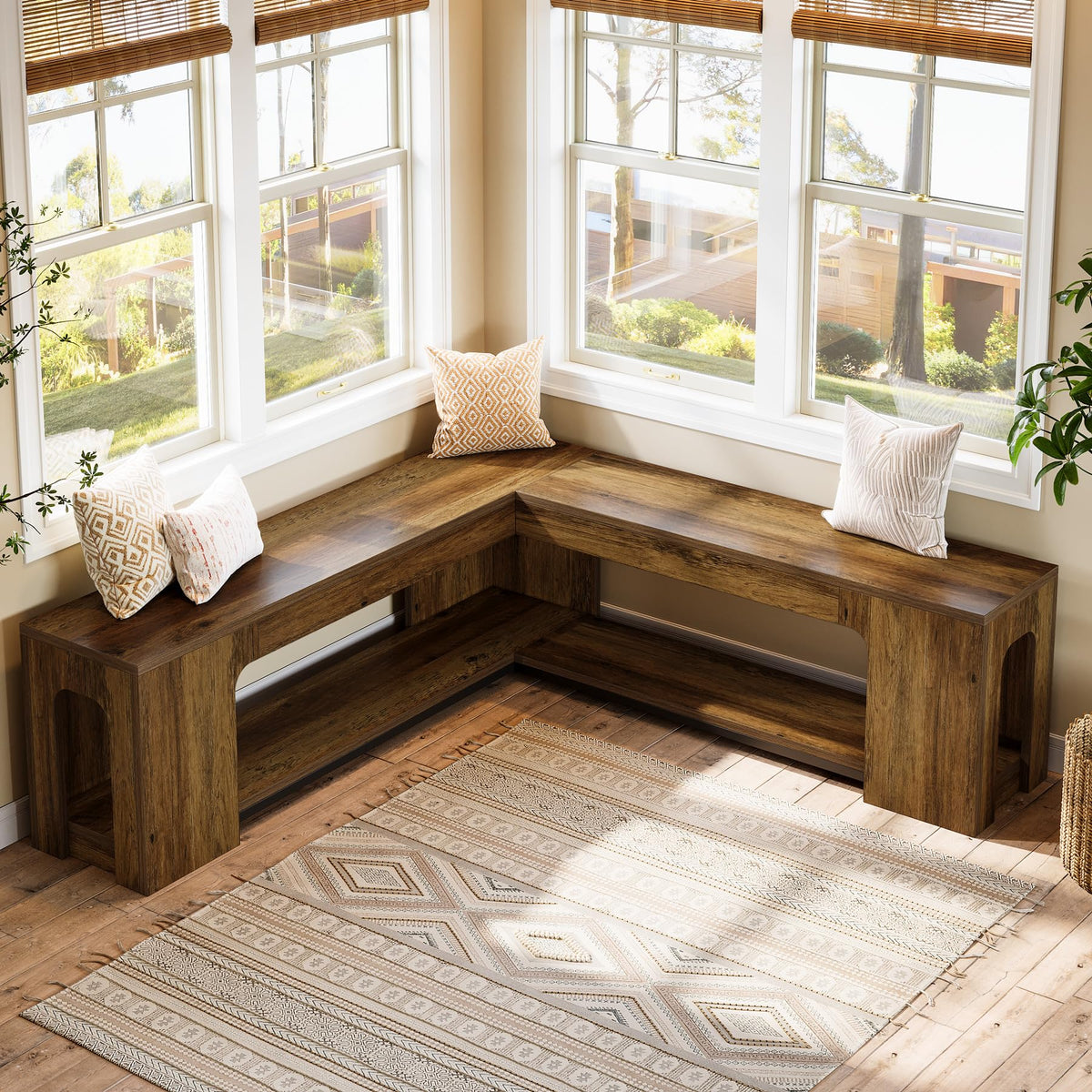 L-Shaped Corner Storage Bench