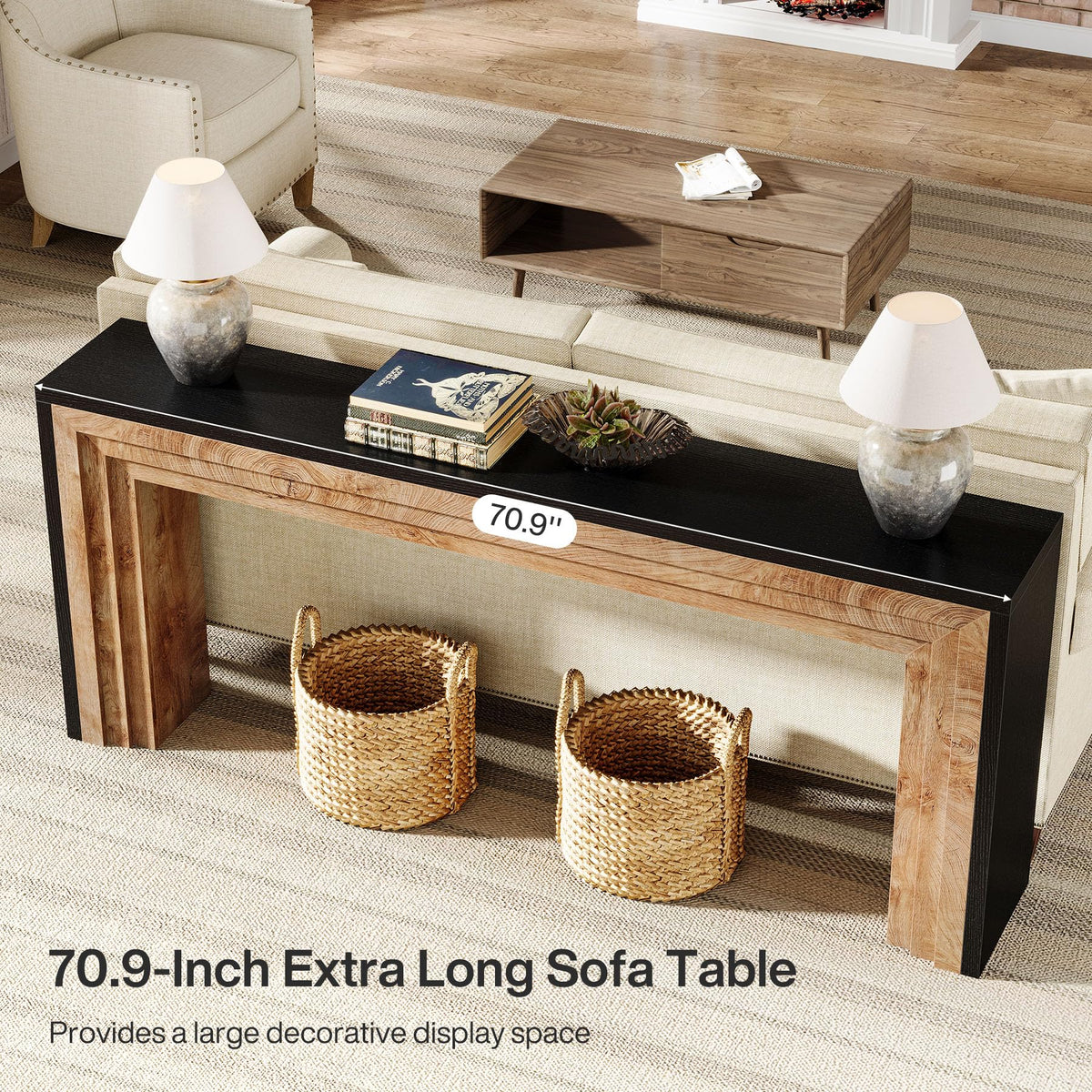 Two-Tone Narrow Console Table