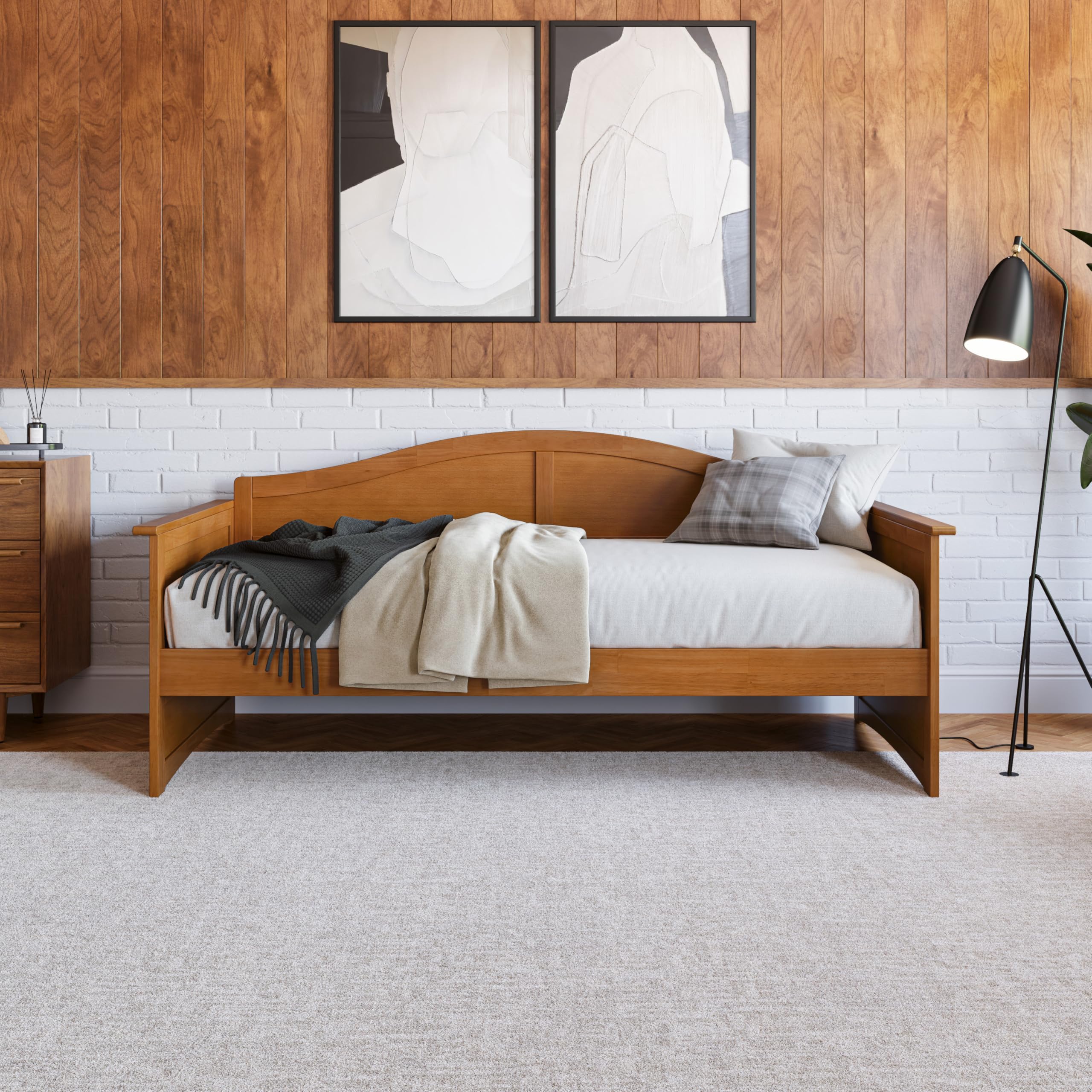 Acadia Twin Solid Wood Daybed Frame – Light Toffee