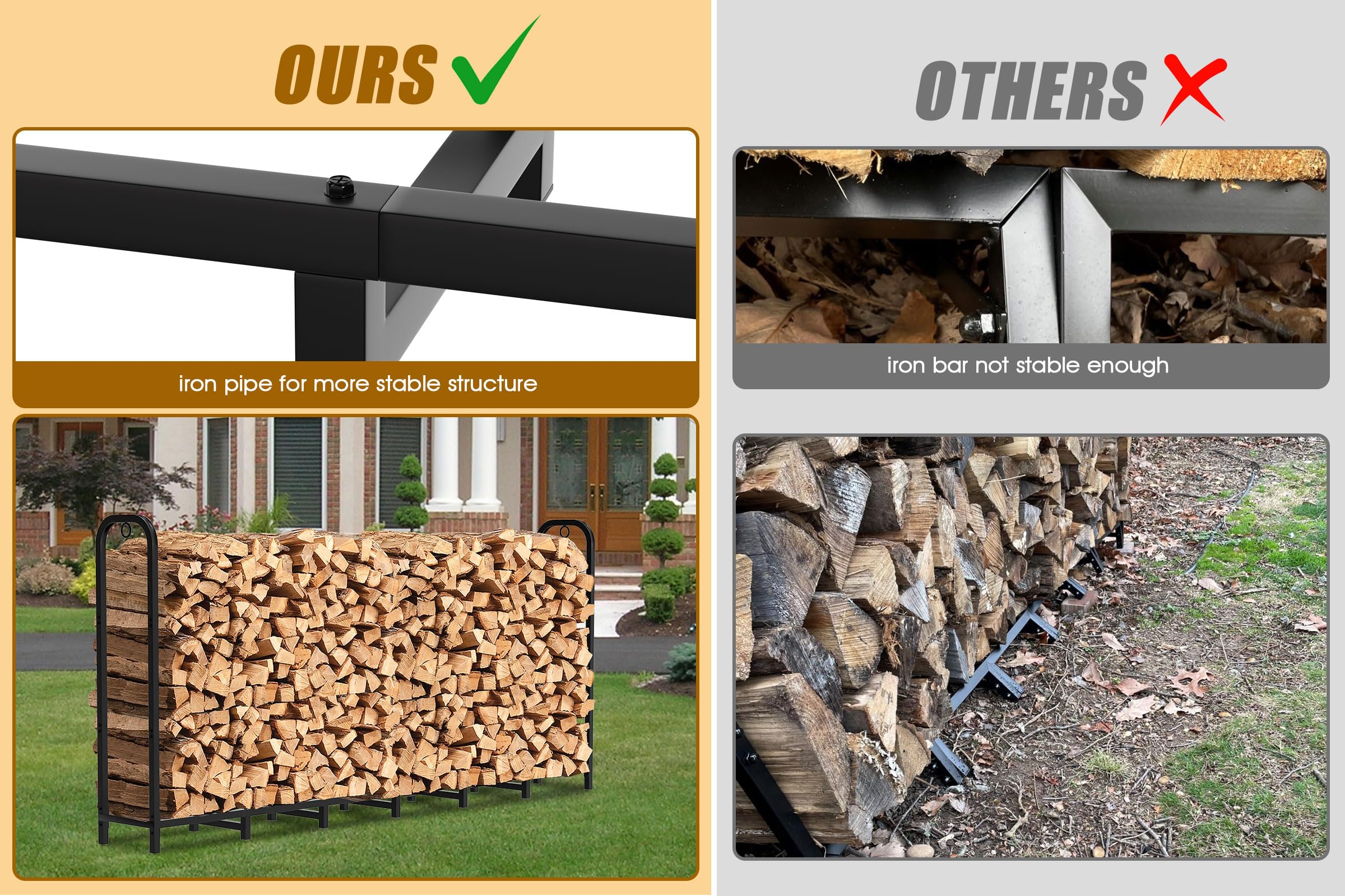 Outdoor & Indoor Firewood Rack