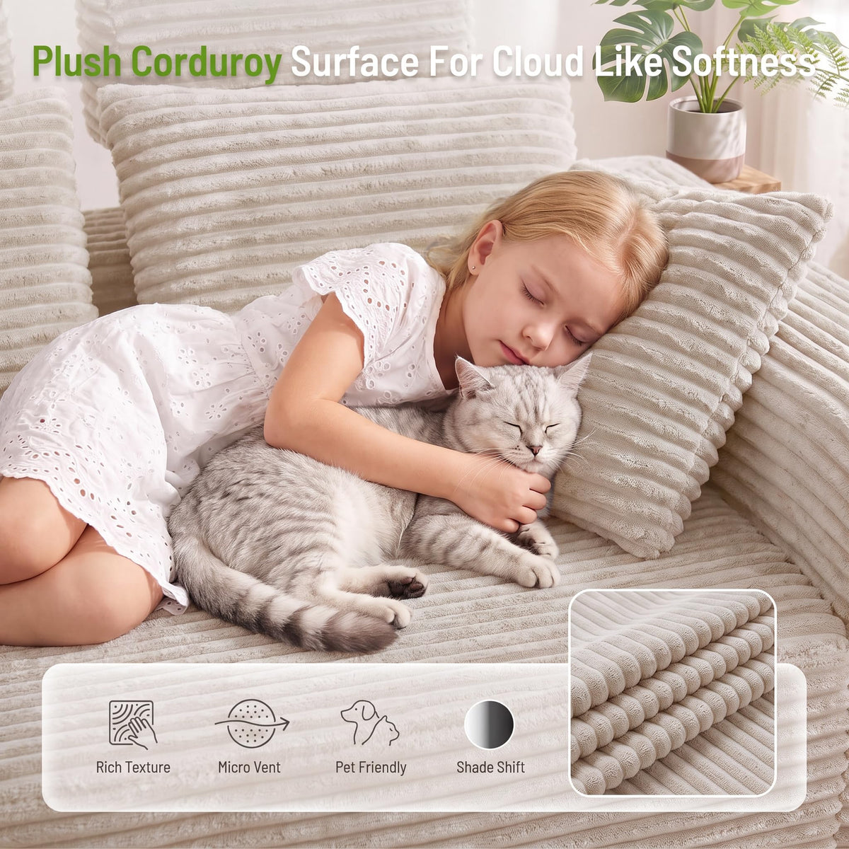 Corduroy Modular Sectional Sofa