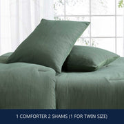 Nautica - Queen Comforter Set, Soft & Smooth Reversible Micro Chevron Woven Bedding w/Matching Pillowcases, 3 Piece Bed Sets (Herringbone Chenille Green)